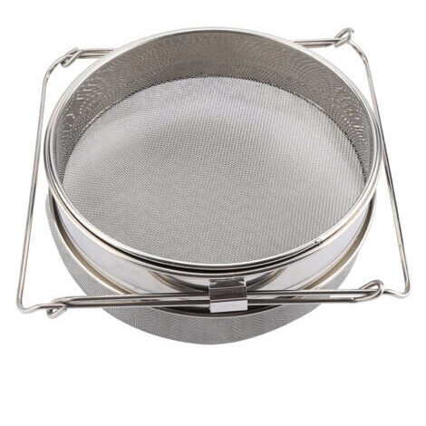 RHG Grand tamis/passoire/filtre à miel en acier inoxydable à double couche avec bras réglables
