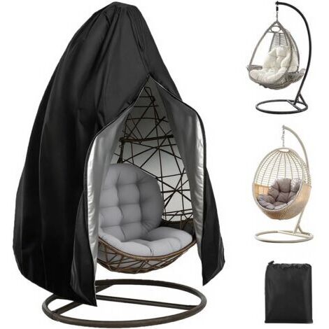 RHG Housse de Chaise Suspendue,Couverture de Chaise Suspendue 210D Oxford-Tissu Bache de Protection Exterieur avec Fermeture éclair et Cordon,Imperméable Anti-UV Couverture œufs Chaise pour Jardin Pat