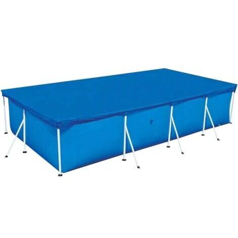 RHG Ineasicer Bâche de Protection pour Piscine Tubulaire Rectangulaire, Couverture De Piscine, Bâche À Bulles Piscines Tubulaires, Housse Anti-Pluie - Bleu (400X210CM)