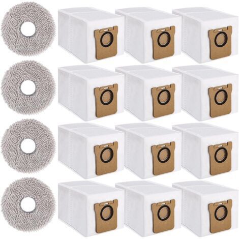 RHG Kit d'accessoires pour Dreame L10s Ultra/L10 Ultra/xiaomi X10 + Aspirateur,12 Sac d'Aspirateur, 4 Chiffon
