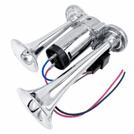RHG Kit de klaxons super puissants à double trompette 600 dB avec compresseur universel pour voitures, motos, camions, trains et bateaux 12 V