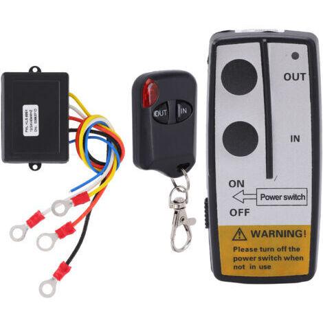 RHG Kit de télécommande de treuil sans fil avec récepteur 12V 24V, accessoire universel longue portée de 75 pieds