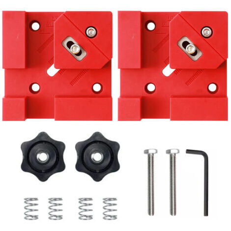 RHG Lot de 2 pinces multifonctions à 90 degrés adaptées pour la menuiserie en bois et l'installation de fixations d'ébénisterie, assemblage de meubles（Rouge）