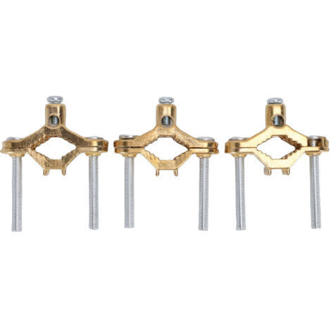 RHG Lot de 3 colliers de mise à la terre pour tuyau d'eau, en alliage de cuivre haute conductivité, pour tuyaux de 1/2 à 1 pouce et tiges de cuivre