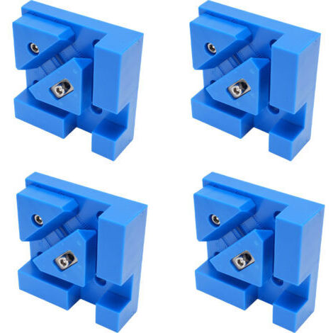RHG Lot de 4 équerres d'angle à 90° réglables, 2 modes, pour le travail du bois, idéales pour les boîtes, tiroirs et armoires (bleu).