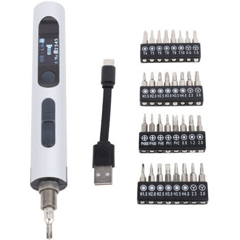 RHG Mini tournevis électrique de haute précision à torsion, outil de réparation pour téléphones, argent