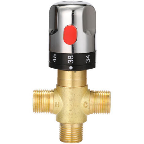 RHG Mitigeur thermostatique réglable pour salle de bain, mitigeur d'eau chaude en laiton