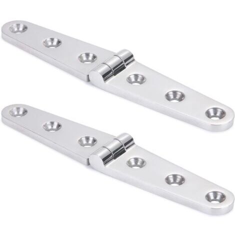 RHG Paire de Charnières à Sangle Marine en Acier Inoxydable 316 Robustes avec Trous pour Bateau (3 trous : 152x30mm)