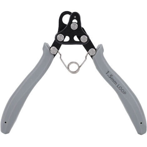 RHG Pince à boucler en une étape, 1,5 mm, pour la création de bijoux, compatible avec les fils d'or, d'argent, de cuivre et de fer de calibre 18 à 26, avec poignée grise