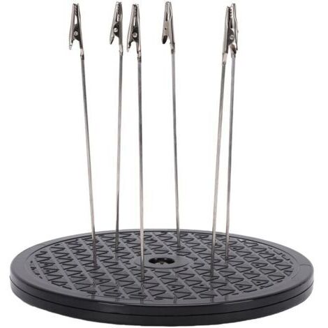 RHG Plateau tournant pour peinture à l'aérographe, diamètre 19 cm, rotation à 360°, support avec 6 pinces crocodiles pour le modélisme