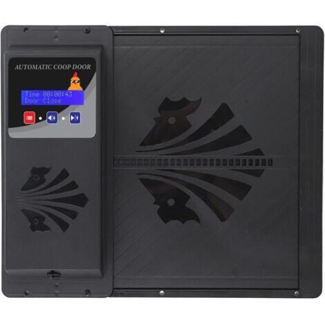 RHG Porte automatique de poulailler électrique avec minuterieAffichage LEDConception anti-pincementPlastique durable noir
