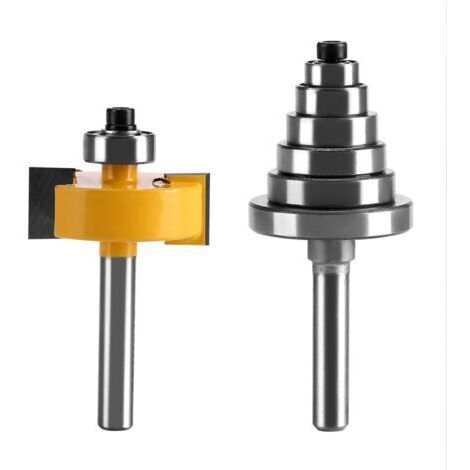 RHG Rainureuse Bois, Fraises à Rainurer pour Défonceuse, Fraise à Feuillure à Queue Bit avec 6 Ensemble Roulements pour Plusieurs Profondeurs 1/8", 1/4", 5/16", 3/8", 7/16", 1/2"