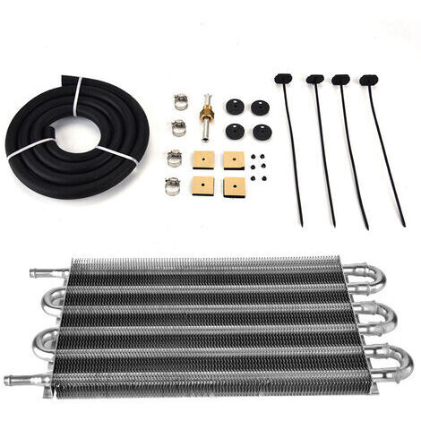 RHG Refroidisseur D'huile de Direction Assistée, Kit de Refroidisseur D'huile de Transmission à Distance de Voiture 6 Rangées Convertisseur de Radiateur Manuel Automatique