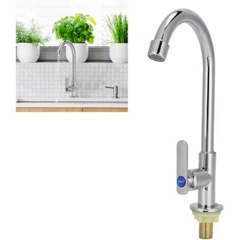 RHG Robinet d'eau froide de salle de bain G1/2 pour lavabo avec un seul trou pour table de toilette