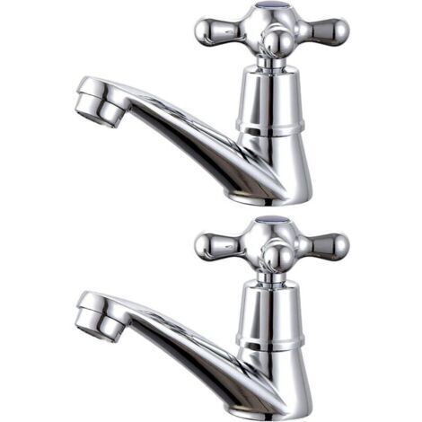 RHG Robinet pour lavabo， 1 paire de robinets de lavabo chaud et froid pour lavabo de salle de bain