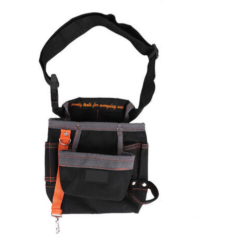 RHG Sacs à outils de ceinture à 8 poches, pochette Portable réglable, sac d'électricien (noir, bord gris)