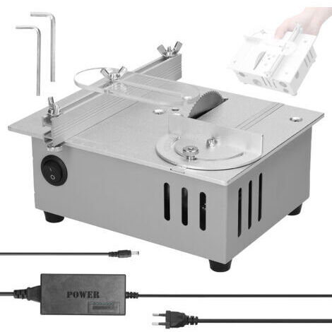 RHG Scie à table électrique multifonctionnelle 96W, petit outil de coupe domestique, bricolage, lame de scie réglable en hauteur, Machine à travailler le bois