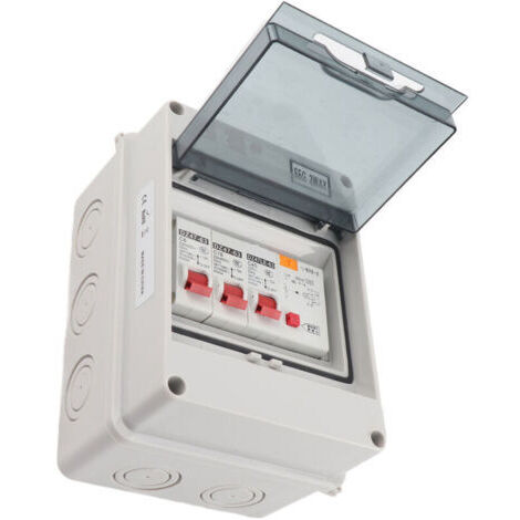 RHG Unité de consommation de caravane de garage à 2 voies 40A 30mA RCD 2MCB 6a16A