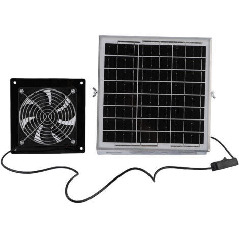 RHG Ventilateur d'extraction solaire 8W avec panneau solaire et ventilateur de ventilation haute vitesse pour serre, poulailler, abri pour animaux