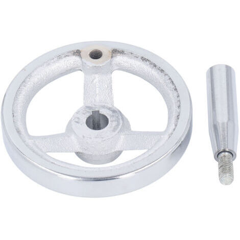 RHG Volant à 3 branches avec poignée rotative en fonte pour tour, fraiseuse et rectifieuse - 12 x 100 mm