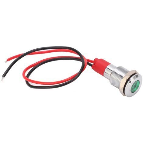 RHG Voyant LED en Métal Voyant étanche Voyant D'avertissement LED 10mm Puissance Petit Cordon Nickel Plaqué Laiton Antipoussière  Signal Lampe 220V