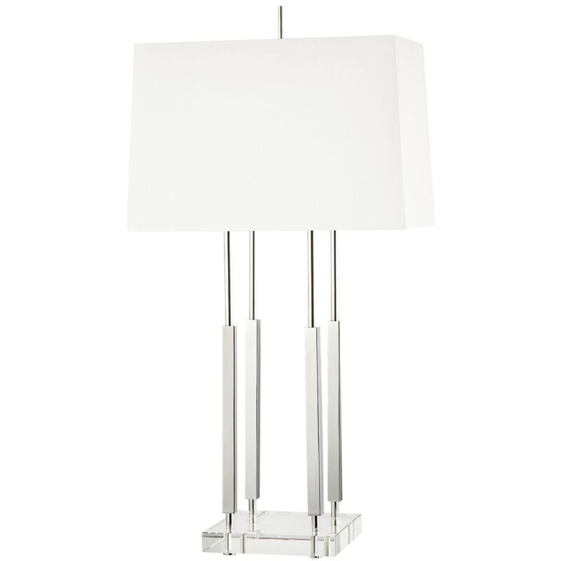 Rhinebeck Petite lampe de table à 1 lumière nickel poli, lin