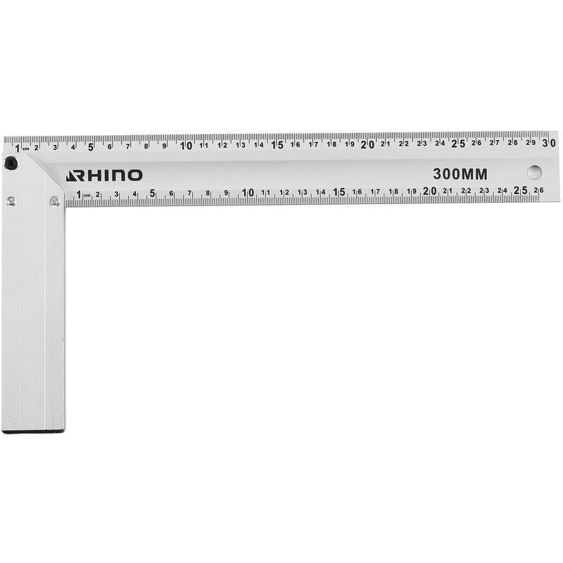 Rhino - 46332 equerre charpentier 250 mm mensuisier 300 mm equerre de traçage longueur 300 mm vie-fabriqué en aluminium-haute qual