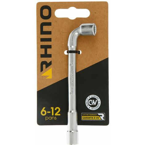 Rhino Clé tubulaire et à Pipe 7mm Pipa con Bocca Aperta 7 mm, Chiave Tubolare – Diametro Impronta 6/12 Lati – Realizzato in Acciaio (Cromo vanadio) – Garanzia a Vita – Diverse Misure Disponibili, NC
