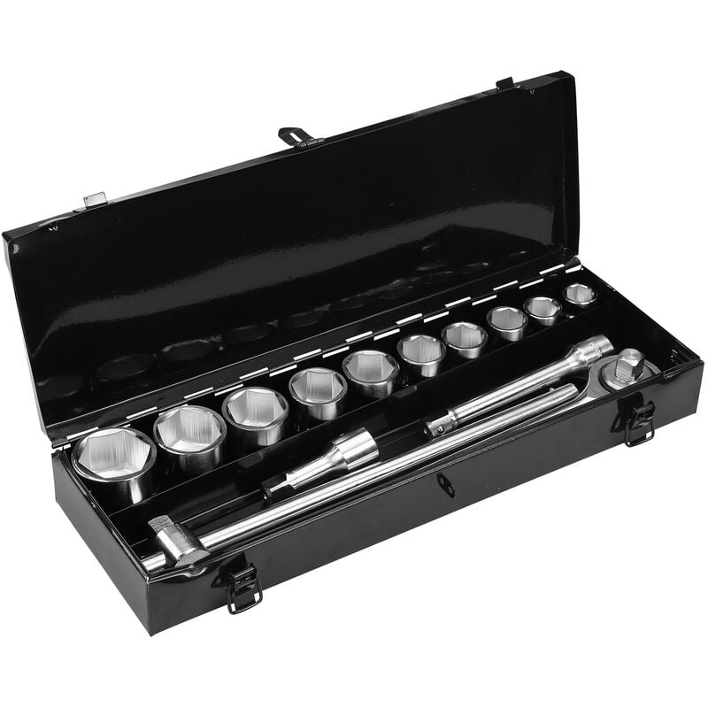 Ensemble de clés à cliquet - coffret clé à cliquet (poids-lourd, véhicules agricoles) + 10 douilles poids-lourd (6PANS) - Rhino