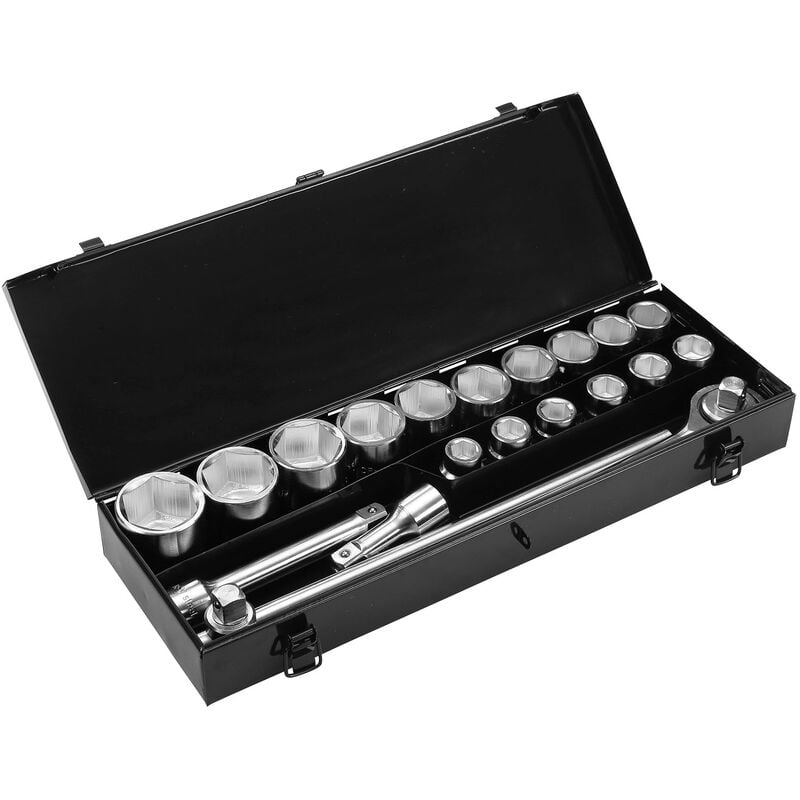 Ensemble de clés à cliquet - coffret clé à cliquet (poids-lourd, véhicules agricoles) + 16 douilles poids-lourd (6PANS) - Rhino