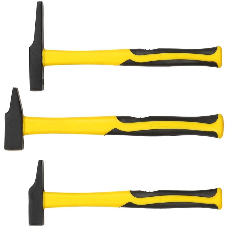 Rhino - jeu de 3 marteaux avec manche incassable (électricien 16MM, rivoir 25MM, menuisier 20MM) - manche ergonomique trimatière