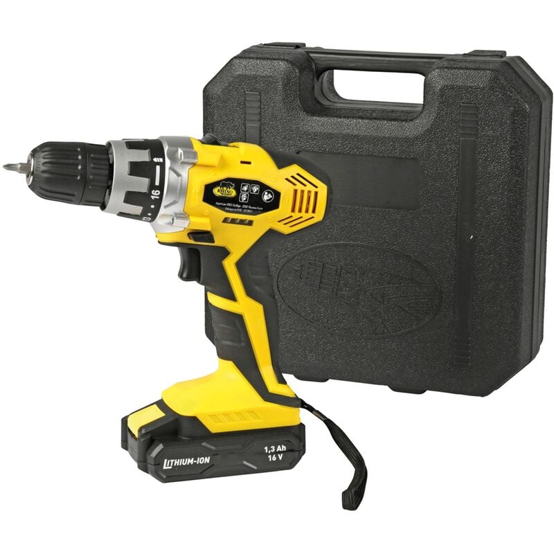 Perceuse-visseuse, visseuse dévisseuse sans fil 16V 1.3AH 2 x batteries lithium-ion livrée avec 13 accessoires de - Rhino