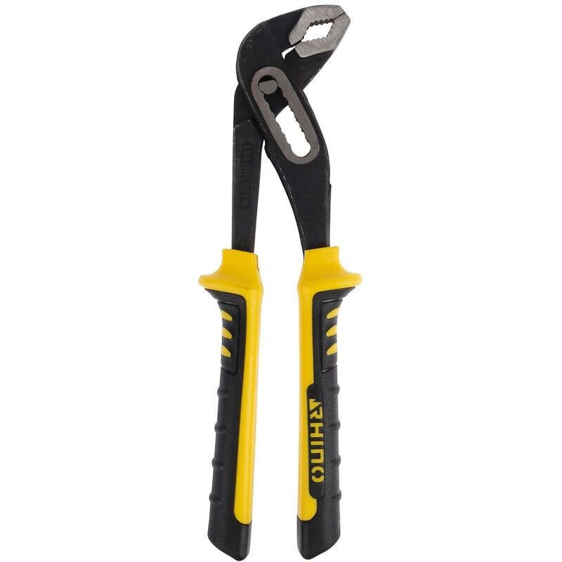 Pince multiprise 250 mm entrepassée universelle - fabriqué en acier (chrome vanadium) - longueur 250 mm - manche bi-mati - Rhino