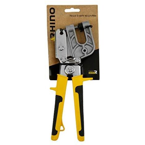 RHINO - Pinza a crimpare, pinza per binario in cartongesso - Consente di crimpare i montanti e le guide in cartongesso - Speciale piastra - Alta qualità - Manico ergonomico - 5 anni di garanzia