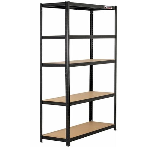 Rhino Racking 5-Tier Garage Shelving Unit 180x120x45cm Black 200kg per tier