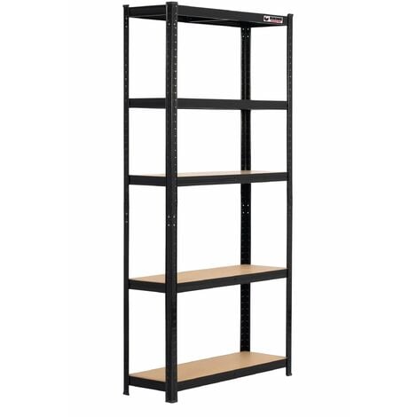 Rhino Racking 5-Tier Garage Shelving Unit 180x90x30cm Black 200kg per tier