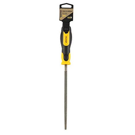 RHINO - RÂPE À MÉTAUX RONDE 200MM - LIME À MÉTAUX RONDE AVEC MANCHE BI-MATIÈRE - LONGUEUR 200 MM - GARANTIE 5 ANS - PERMET DE RÉ