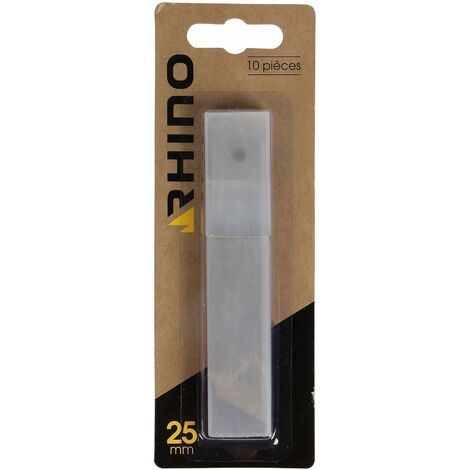 RHINO - Set di 10 lame taglierina a schermo 25 mm - Set di 10 lame di ricambio - Larghezza lama 25 mm - Compatibile con il taglierino a schermo Rhino 060512