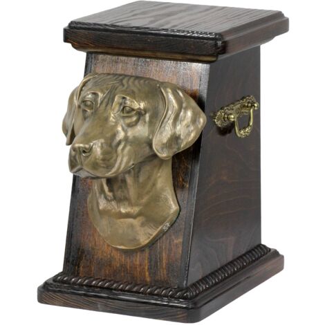 Rhodesian Ridgeback, African Lion Dog: urna para cenizas de perro, elegante urna con estatuilla, urna conmemorativa con busto de perro de Art-Dog