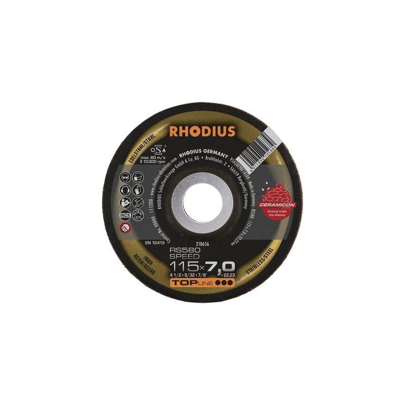 Disque à dégrossir déporté Rhodius RS580 speed 210656 115 mm 22.23 mm 1 pc(s)