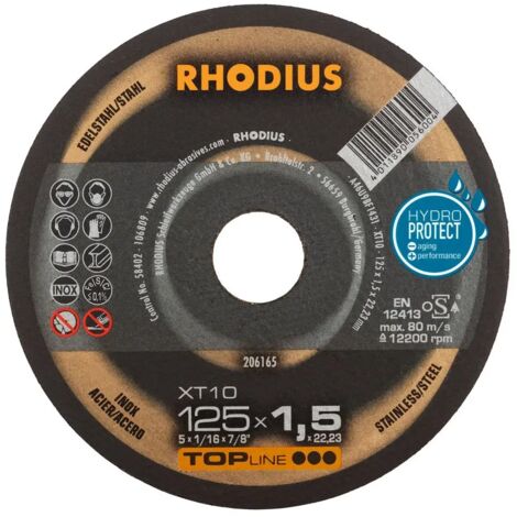 Rhodius 211294 Jeu de disque à tronçonner 125 mm 25 pc(s) acier inoxydable, acier