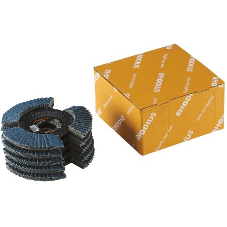 Rhodius 211303 VISION PRO PACK Disco con falde Diametro 125 mm Ø foro 22.23 mm Dimensione dei grani 40 5 pz.