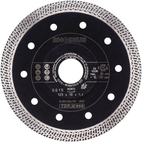 Rhodius 303870 DG15 Disque à tronçonner diamanté Diamètre 125 mm Ø de perçage 22.23 mm Carrelage, Céramique 1 pc(s)