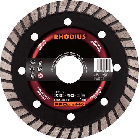 RHODIUS DG35, 1 Stück, 125 x 10,0 x 2,0 mm, Diamanttrennscheibe