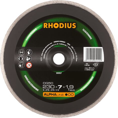 RHODIUS DG50, 1 Stück, 180 x 7,0 x 1,9 mm, Diamanttrennscheibe