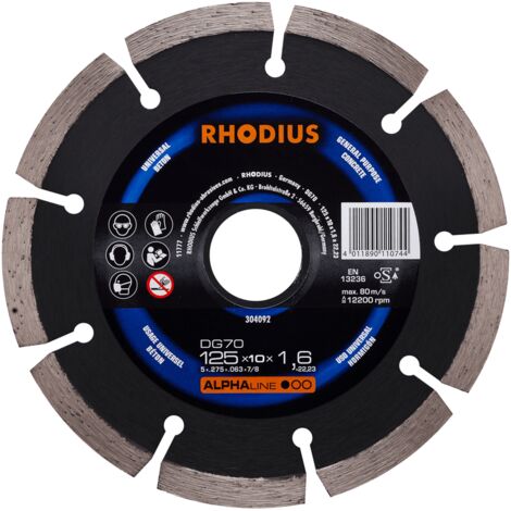 RHODIUS DG70, 1 Stück, 115 x 10,0 x 1,6 mm, Diamanttrennscheibe