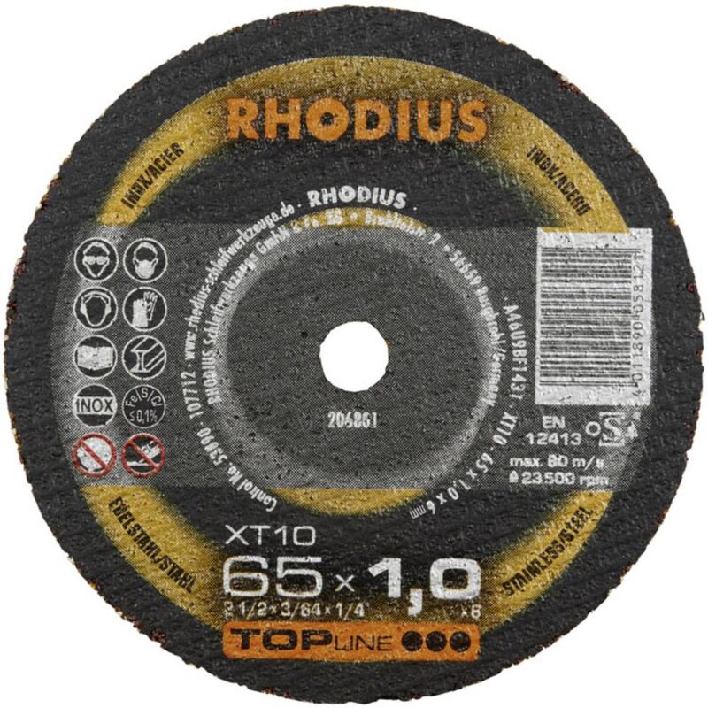 Image of Rhodius - XT10 mini 206802 Disco di taglio dritto 65 mm 1 pz. Acciaio inox, Acciaio