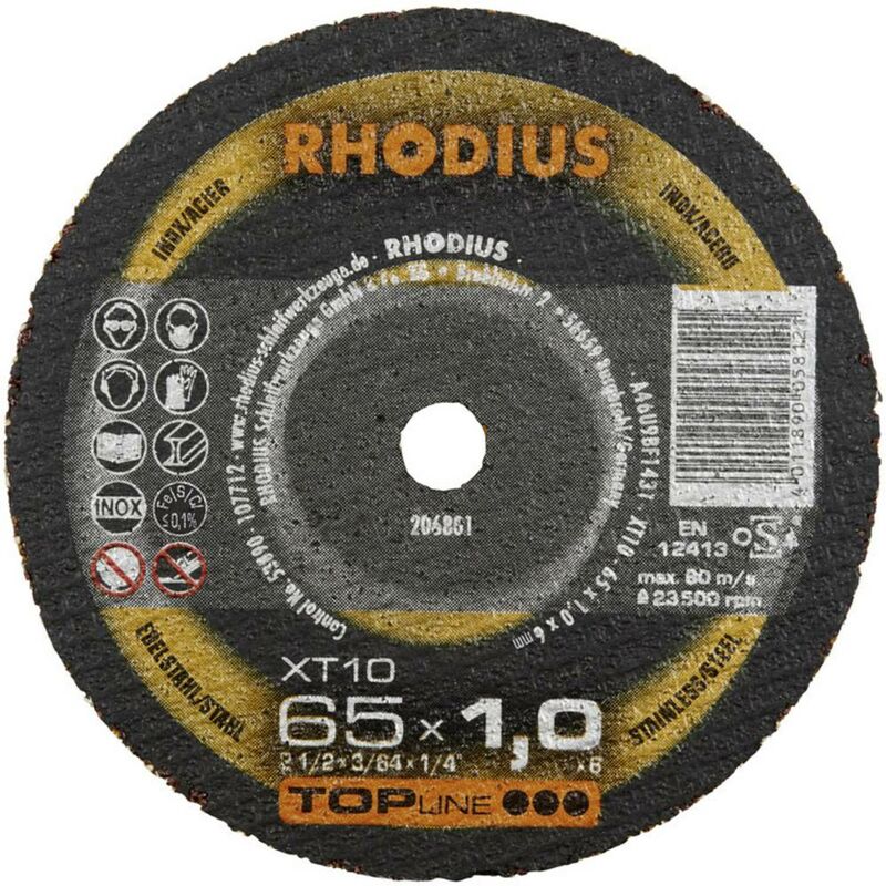 Image of Rhodius - XT10 mini 206799 Disco di taglio dritto 50 mm 1 pz. Acciaio inox, Acciaio