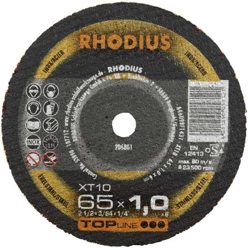 Image of Rhodius - XT10 mini 206803 Disco di taglio dritto 75 mm 1 pz. Acciaio inox, Acciaio