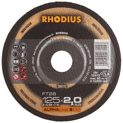 Rhodius FT26 208725 Kit dischi da taglio 25 pz. Acciaio inox, Acciaio